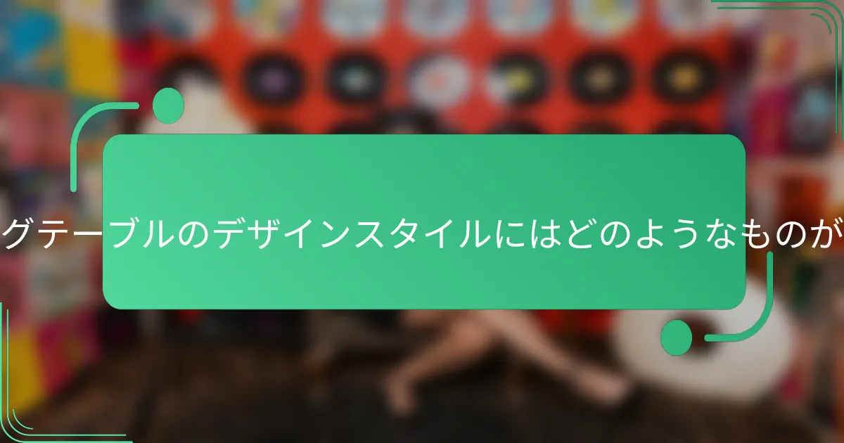 ダイニングテーブルのデザインスタイルにはどのようなものがあるか?